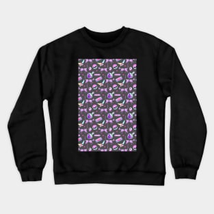 Pastel Goth Occult Pagan Pattern cat Crewneck Sweatshirt